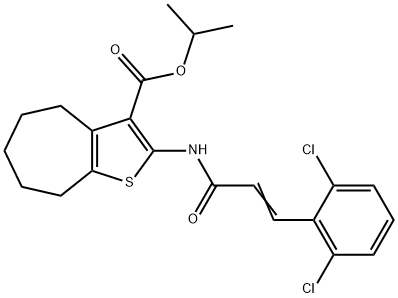 isopropyl 2-{[3-(2,6-dichlorophenyl)acryloyl]amino}-5,6,7,8-tetrahydro-4H-cyclohepta[b]thiophene-3-carboxylate 结构式