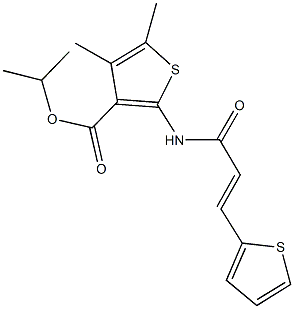 isopropyl 4,5-dimethyl-2-{[3-(2-thienyl)acryloyl]amino}-3-thiophenecarboxylate 结构式