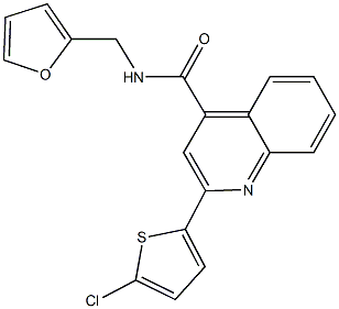 2-(5-chloro-2-thienyl)-N-(2-furylmethyl)-4-quinolinecarboxamide 结构式