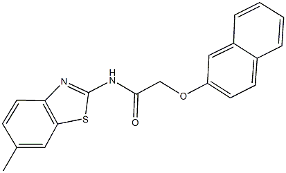 N-(6-methyl-1,3-benzothiazol-2-yl)-2-(2-naphthyloxy)acetamide 结构式