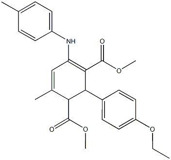 dimethyl 2-(4-ethoxyphenyl)-6-methyl-4-(4-toluidino)-3,5-cyclohexadiene-1,3-dicarboxylate 结构式