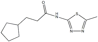 3-cyclopentyl-N-(5-methyl-1,3,4-thiadiazol-2-yl)propanamide 结构式