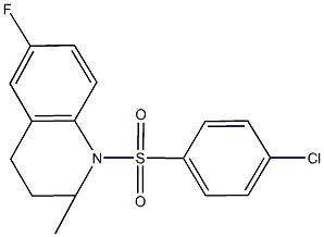 1-[(4-chlorophenyl)sulfonyl]-6-fluoro-2-methyl-1,2,3,4-tetrahydroquinoline 结构式