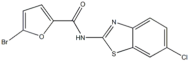 5-bromo-N-(6-chloro-1,3-benzothiazol-2-yl)-2-furamide 结构式