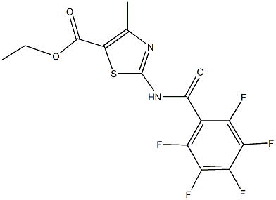 ethyl 4-methyl-2-[(2,3,4,5,6-pentafluorobenzoyl)amino]-1,3-thiazole-5-carboxylate 结构式