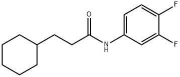 3-cyclohexyl-N-(3,4-difluorophenyl)propanamide 结构式
