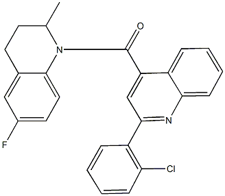 1-{[2-(2-chlorophenyl)-4-quinolinyl]carbonyl}-6-fluoro-2-methyl-1,2,3,4-tetrahydroquinoline 结构式