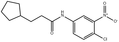 N-{4-chloro-3-nitrophenyl}-3-cyclopentylpropanamide 结构式