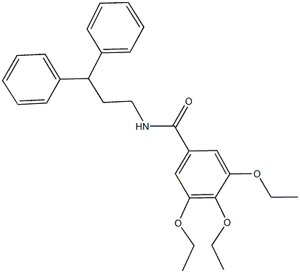 N-(3,3-diphenylpropyl)-3,4,5-triethoxybenzamide 结构式