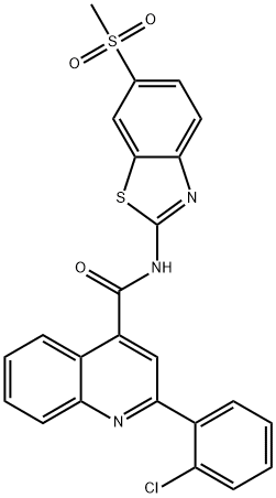 2-(2-chlorophenyl)-N-[6-(methylsulfonyl)-1,3-benzothiazol-2-yl]-4-quinolinecarboxamide 结构式