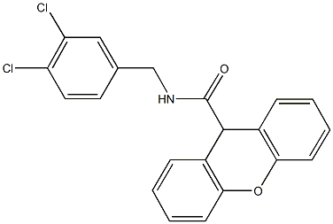 N-(3,4-dichlorobenzyl)-9H-xanthene-9-carboxamide 结构式