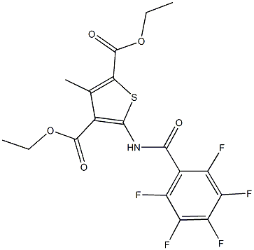 diethyl 3-methyl-5-[(2,3,4,5,6-pentafluorobenzoyl)amino]-2,4-thiophenedicarboxylate 结构式