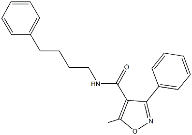 5-methyl-3-phenyl-N-(4-phenylbutyl)-4-isoxazolecarboxamide 结构式