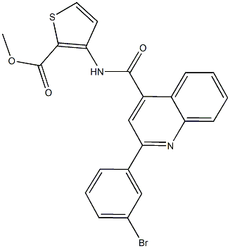 methyl 3-({[2-(3-bromophenyl)-4-quinolinyl]carbonyl}amino)-2-thiophenecarboxylate 结构式