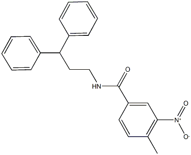N-(3,3-diphenylpropyl)-3-nitro-4-methylbenzamide 结构式