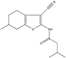 N-(3-cyano-6-methyl-4,5,6,7-tetrahydro-1-benzothien-2-yl)-3-methylbutanamide 结构式