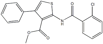 methyl 2-[(2-chlorobenzoyl)amino]-4-phenyl-3-thiophenecarboxylate 结构式