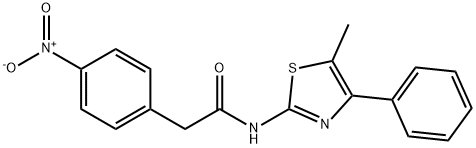 2-{4-nitrophenyl}-N-(5-methyl-4-phenyl-1,3-thiazol-2-yl)acetamide 结构式