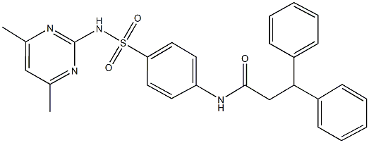 N-(4-{[(4,6-dimethyl-2-pyrimidinyl)amino]sulfonyl}phenyl)-3,3-diphenylpropanamide 结构式