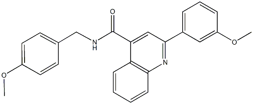 N-(4-methoxybenzyl)-2-(3-methoxyphenyl)-4-quinolinecarboxamide 结构式