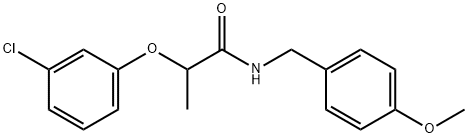 2-(3-chlorophenoxy)-N-(4-methoxybenzyl)propanamide 结构式