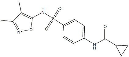 N-(4-{[(3,4-dimethyl-5-isoxazolyl)amino]sulfonyl}phenyl)cyclopropanecarboxamide 结构式