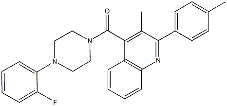 4-{[4-(2-fluorophenyl)-1-piperazinyl]carbonyl}-3-methyl-2-(4-methylphenyl)quinoline 结构式