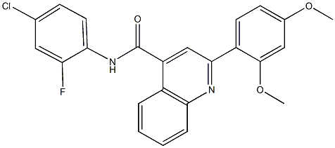 N-(4-chloro-2-fluorophenyl)-2-(2,4-dimethoxyphenyl)-4-quinolinecarboxamide 结构式