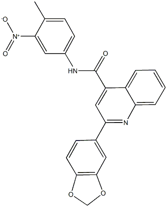 2-(1,3-benzodioxol-5-yl)-N-{3-nitro-4-methylphenyl}-4-quinolinecarboxamide 结构式