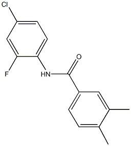 N-(4-chloro-2-fluorophenyl)-3,4-dimethylbenzamide 结构式