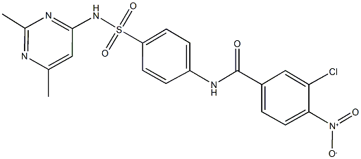 3-chloro-N-(4-{[(2,6-dimethyl-4-pyrimidinyl)amino]sulfonyl}phenyl)-4-nitrobenzamide 结构式