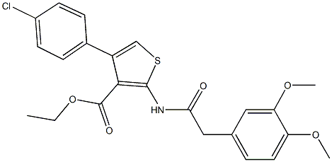 ethyl 4-(4-chlorophenyl)-2-{[(3,4-dimethoxyphenyl)acetyl]amino}-3-thiophenecarboxylate 结构式