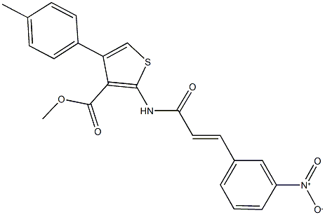 methyl 2-[(3-{3-nitrophenyl}acryloyl)amino]-4-(4-methylphenyl)-3-thiophenecarboxylate 结构式