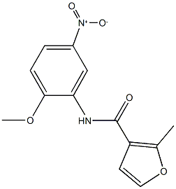 N-{5-nitro-2-methoxyphenyl}-2-methyl-3-furamide 结构式