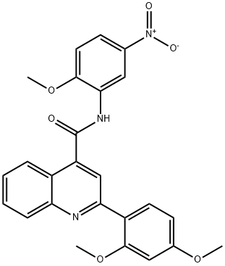 2-(2,4-dimethoxyphenyl)-N-{5-nitro-2-methoxyphenyl}-4-quinolinecarboxamide 结构式