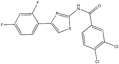 3,4-dichloro-N-[4-(2,4-difluorophenyl)-1,3-thiazol-2-yl]benzamide 结构式