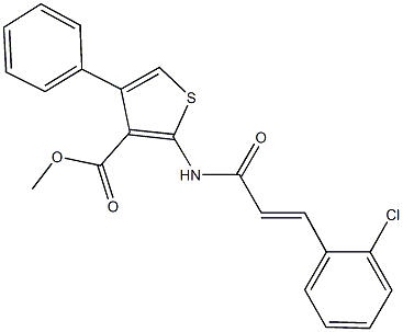 methyl 2-{[3-(2-chlorophenyl)acryloyl]amino}-4-phenyl-3-thiophenecarboxylate 结构式