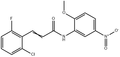 3-(2-chloro-6-fluorophenyl)-N-{5-nitro-2-methoxyphenyl}acrylamide 结构式