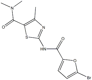 2-[(5-bromo-2-furoyl)amino]-N,N,4-trimethyl-1,3-thiazole-5-carboxamide 结构式