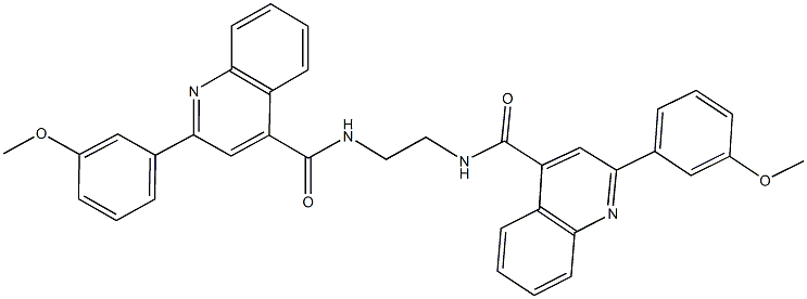 2-(3-methoxyphenyl)-N-[2-({[2-(3-methoxyphenyl)-4-quinolinyl]carbonyl}amino)ethyl]-4-quinolinecarboxamide 结构式