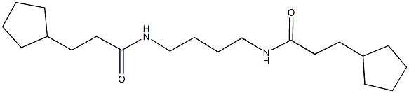 3-cyclopentyl-N-{4-[(3-cyclopentylpropanoyl)amino]butyl}propanamide 结构式