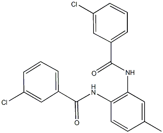 3-chloro-N-{2-[(3-chlorobenzoyl)amino]-5-methylphenyl}benzamide 结构式