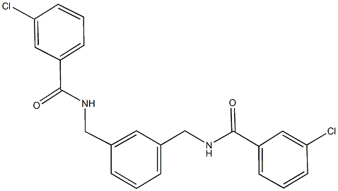 3-chloro-N-(3-{[(3-chlorobenzoyl)amino]methyl}benzyl)benzamide 结构式