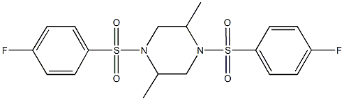 1,4-bis[(4-fluorophenyl)sulfonyl]-2,5-dimethylpiperazine 结构式