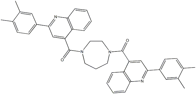 2-(3,4-dimethylphenyl)-4-[(4-{[2-(3,4-dimethylphenyl)-4-quinolinyl]carbonyl}-1,4-diazepan-1-yl)carbonyl]quinoline 结构式