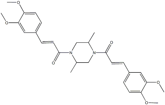 1,4-bis[3-(3,4-dimethoxyphenyl)acryloyl]-2,5-dimethylpiperazine 结构式