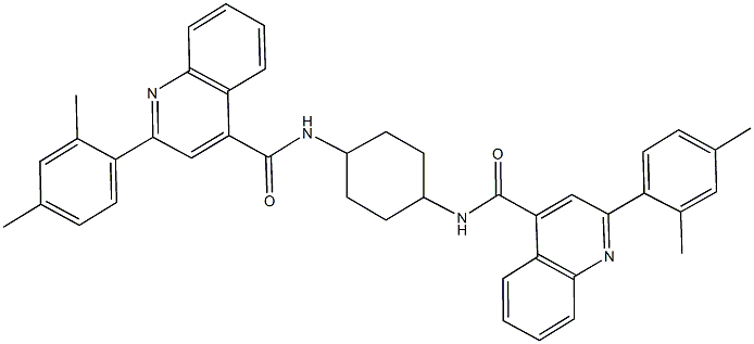 2-(2,4-dimethylphenyl)-N-[4-({[2-(2,4-dimethylphenyl)-4-quinolinyl]carbonyl}amino)cyclohexyl]-4-quinolinecarboxamide 结构式