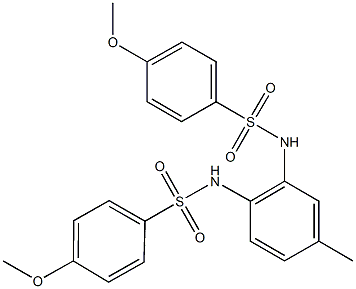 4-methoxy-N-(2-{[(4-methoxyphenyl)sulfonyl]amino}-4-methylphenyl)benzenesulfonamide 结构式