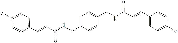 3-(4-chlorophenyl)-N-[4-({[3-(4-chlorophenyl)acryloyl]amino}methyl)benzyl]acrylamide 结构式