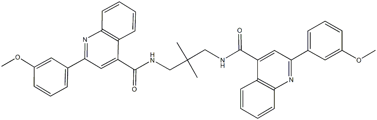 2-(3-methoxyphenyl)-N-[3-({[2-(3-methoxyphenyl)-4-quinolinyl]carbonyl}amino)-2,2-dimethylpropyl]-4-quinolinecarboxamide 结构式
